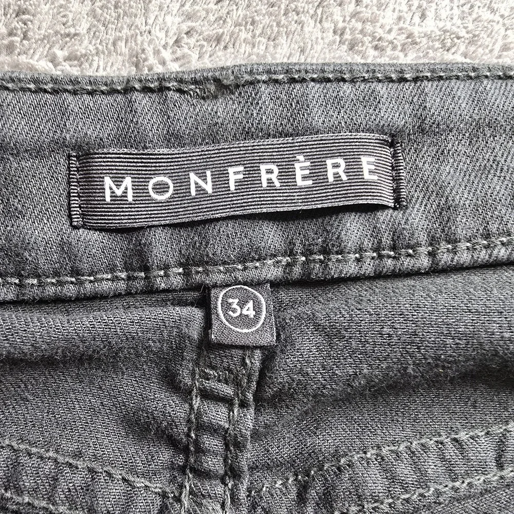 Monfrere Brando Jeans Mens 34x33 Black Stretch Twill Japanese Denim MADE IN USA